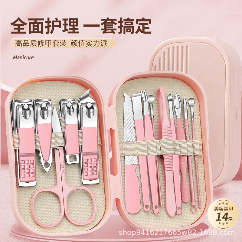 Nail Clipper Set, Manicure Tool Set, 14-Piece Stainless Steel Nail Clipper, Portable Manicure Tool Set - Image 5
